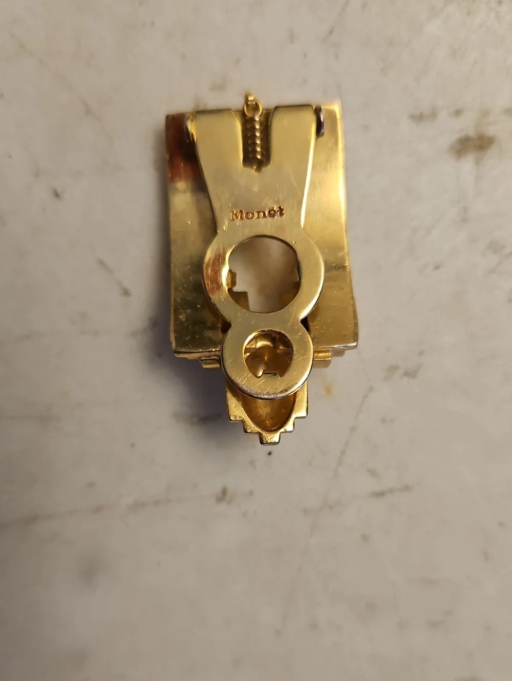 MONET Gold Tie/Lapel/Shoe Clip VINTAGE EUC